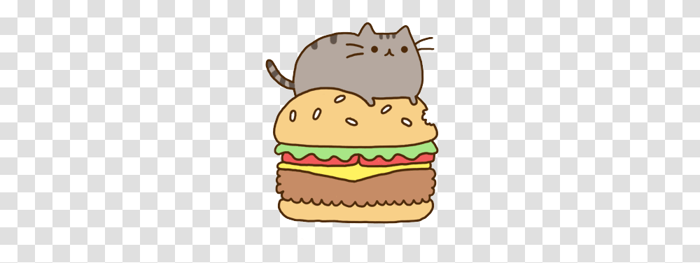 Pusheen Cat Clipart, Burger, Food, Birthday Cake, Dessert Transparent Png