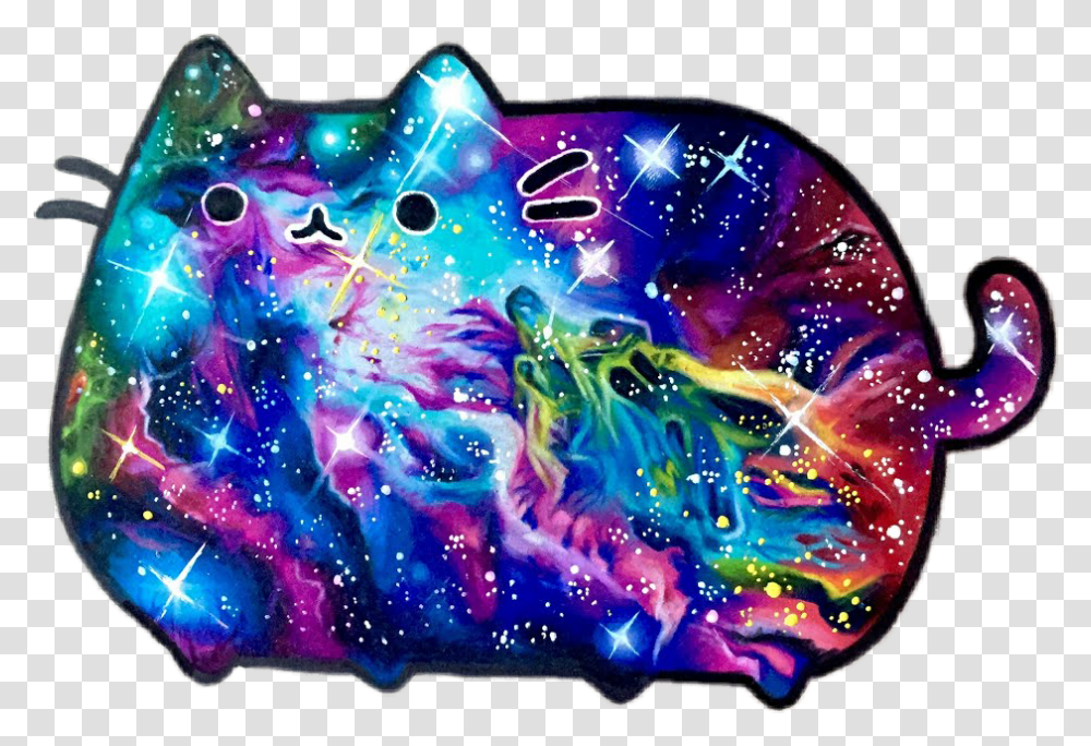 Pusheen Cat Kitty Galactic Cosmic Galaxy Stars Galaxy Pusheen, Purple, Lighting Transparent Png