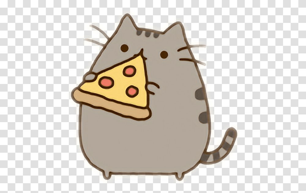 Pusheen Cat Pizza Kawaii Cute Kitty, Food, Cookie, Biscuit, Grain Transparent Png