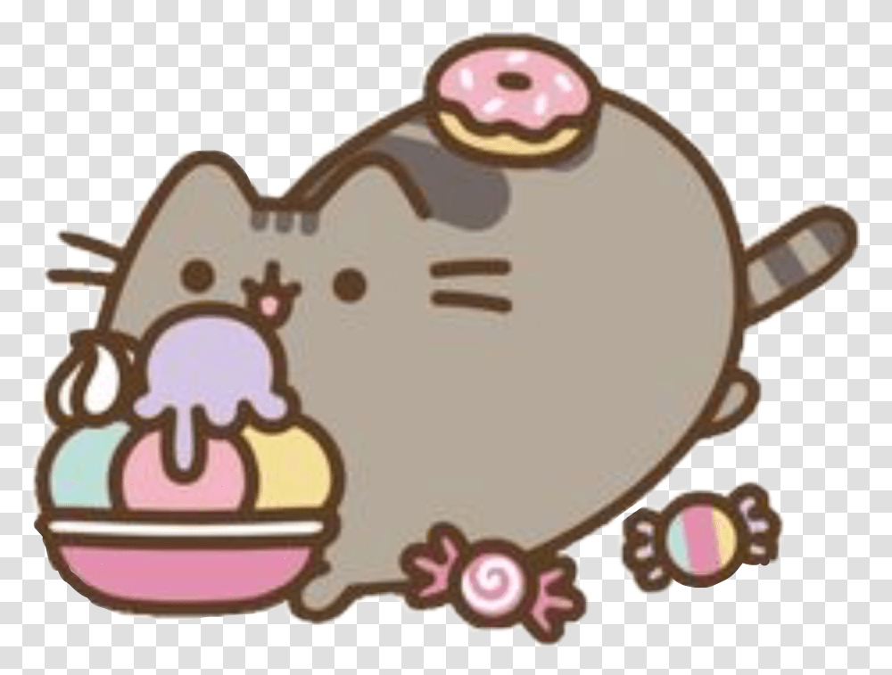 Pusheen Dessert Sweet Icecream Donut Candy Freetoedit, Cookie, Food, Biscuit, Birthday Cake Transparent Png