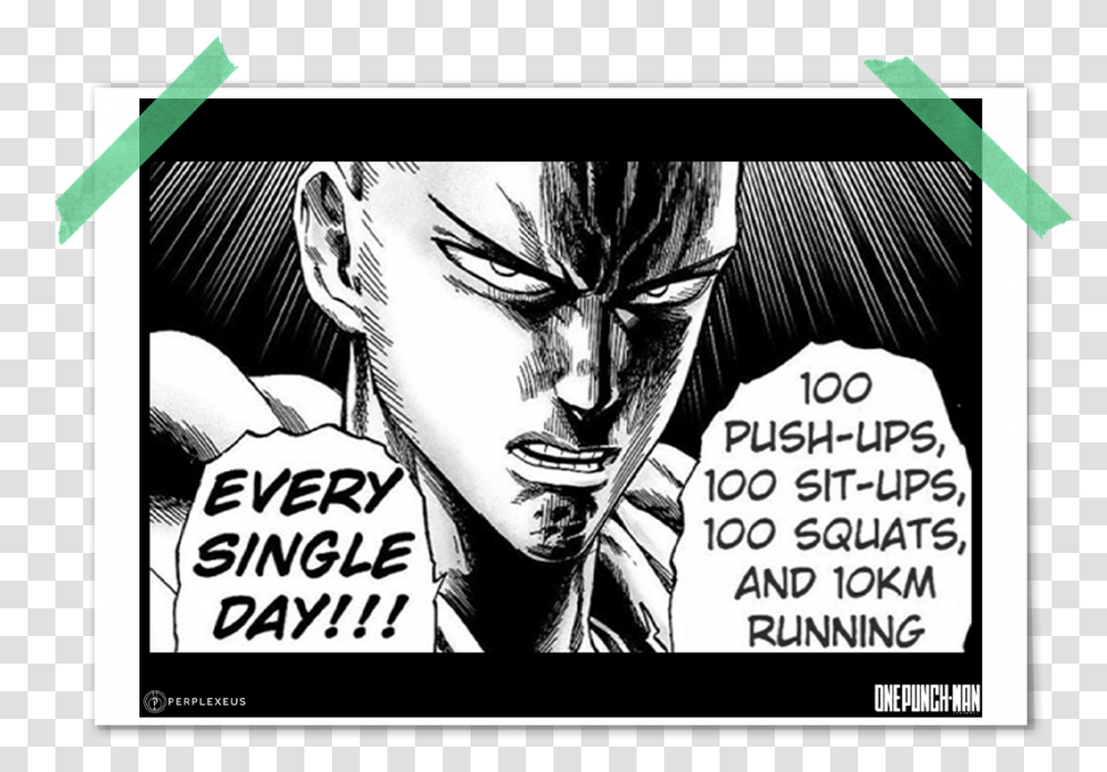 Pushups 100 Situps 100 Squats 10km Running Every, Comics, Book, Manga, Poster Transparent Png