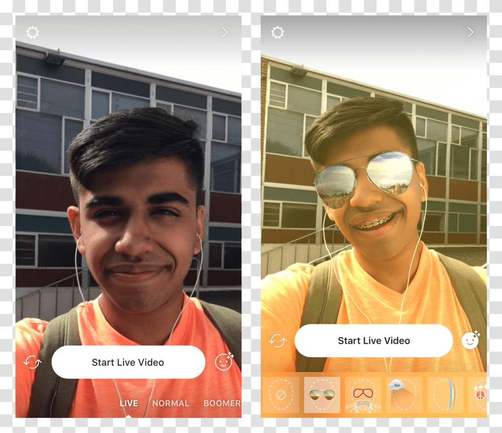 Put Filters On Instagram Live, Face, Person, Sunglasses, Accessories Transparent Png