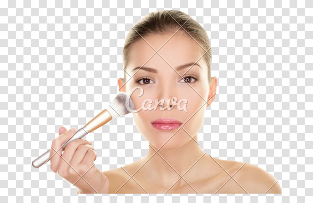 Put On Makeup Clipart Brush Makeup Face Girl, Person, Human, Female, Head Transparent Png