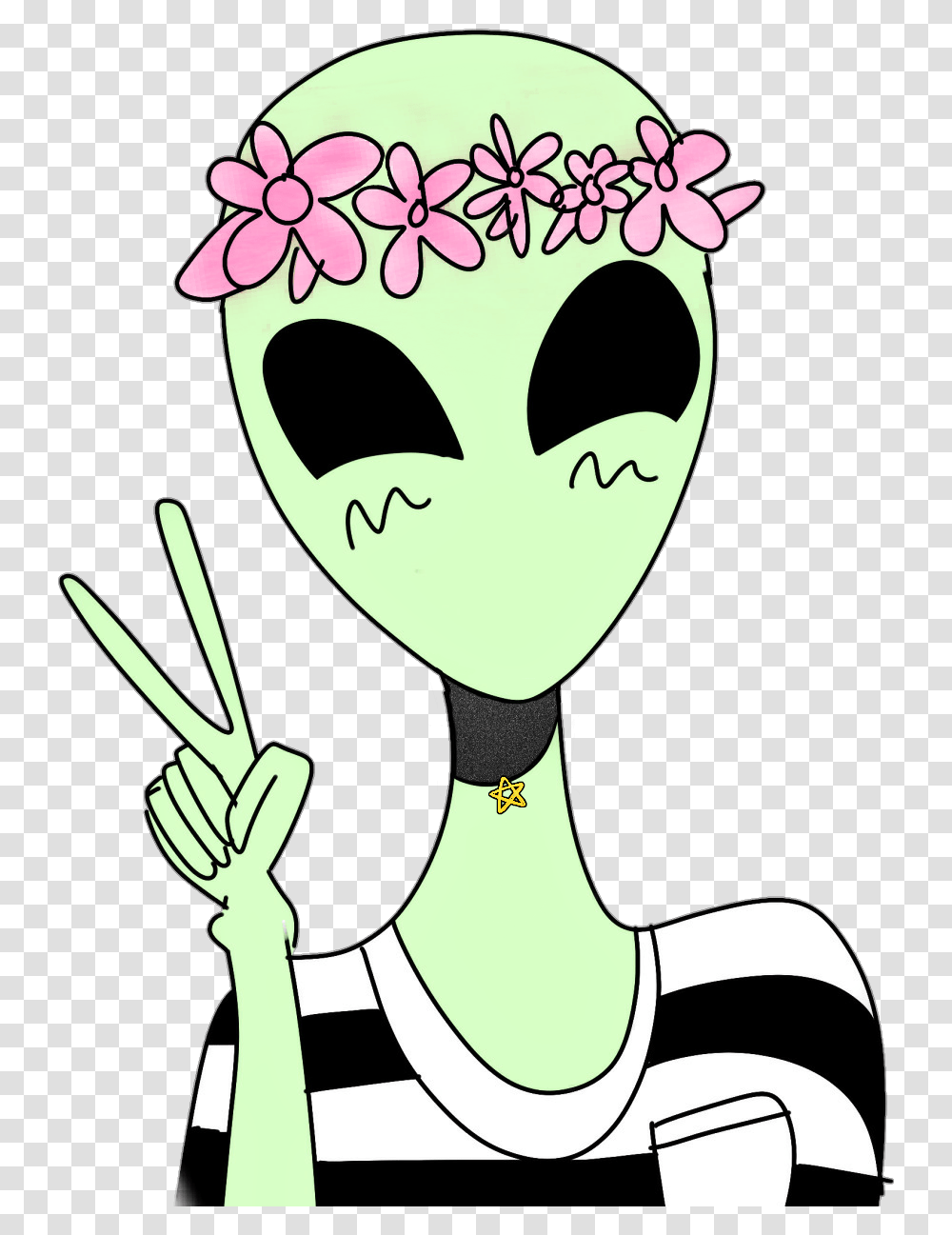 Putty Clipart Cute Alien Peace Sign, Drawing, Doodle, Book Transparent Png