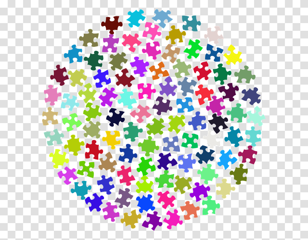 Puzzle Pieces Colorful Circle Puzzle Pieces Clip Art, Pattern, Rug, Floral Design Transparent Png