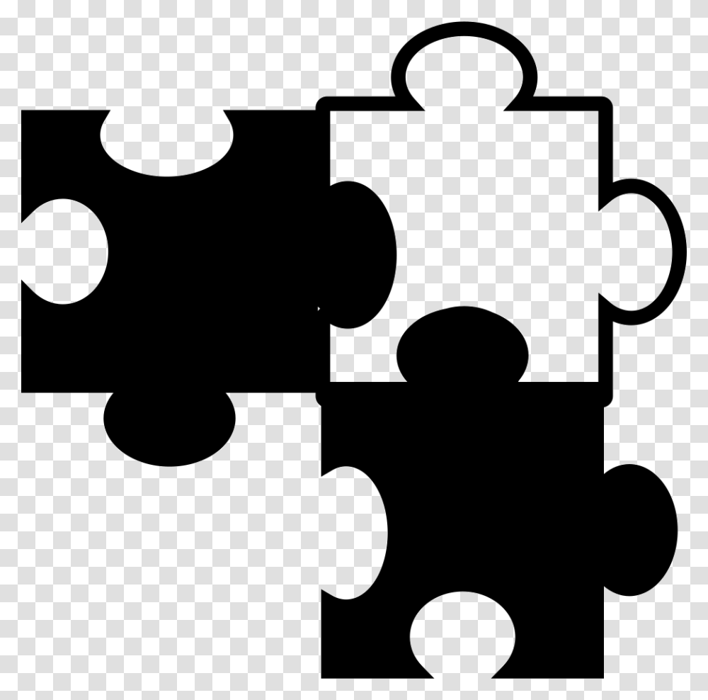 Puzzle Pieces In Black And White Variant Puzzle Pieces Icon, Game, Jigsaw Puzzle, Stencil Transparent Png