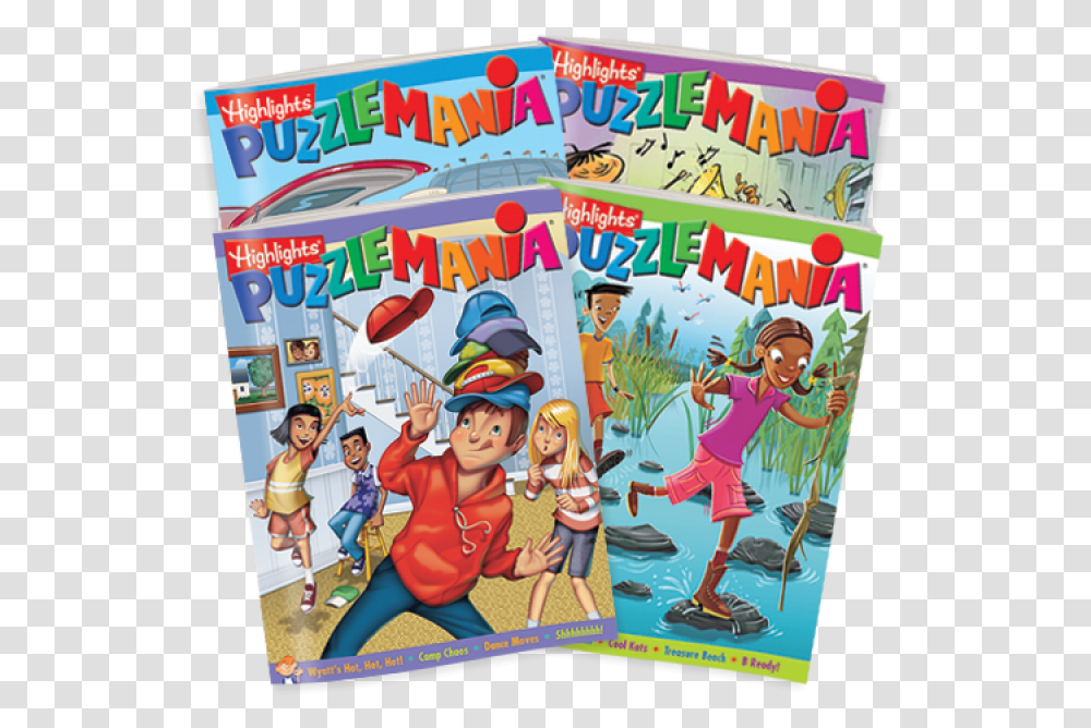 Puzzlemania 4 Book Set Cartoon, Person, Comics, Poster, Advertisement Transparent Png