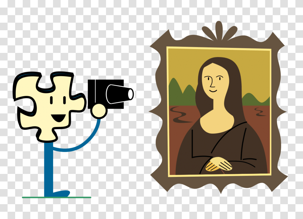 Puzzly Taking A Photo Of The Mona Lisa, Person, Face, Label Transparent Png