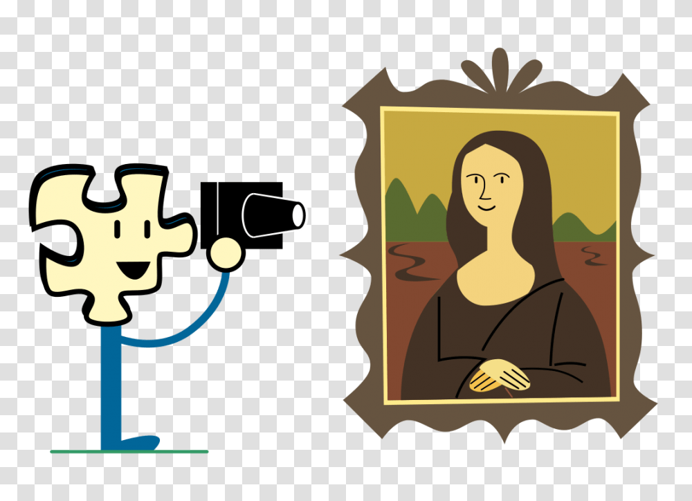 Puzzly Taking A Photo Of The Mona Lisa, Person, Face, Poster Transparent Png