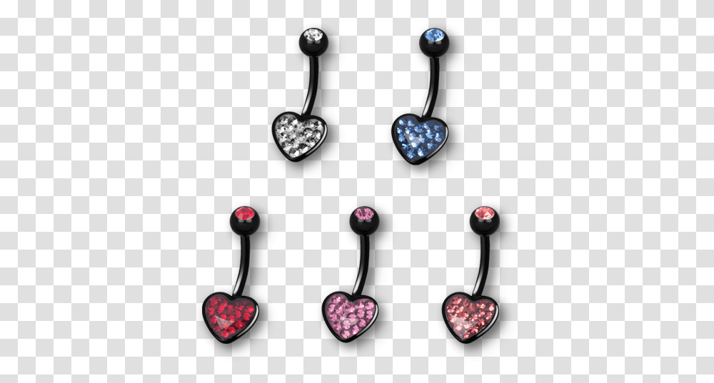 Pvd Black Steel Crystal Heart Banana Earrings, Accessories, Accessory, Gemstone, Jewelry Transparent Png
