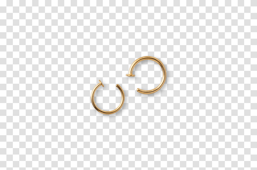 Pvd Gold Steel Open Nose Ring, Hook, Horseshoe Transparent Png
