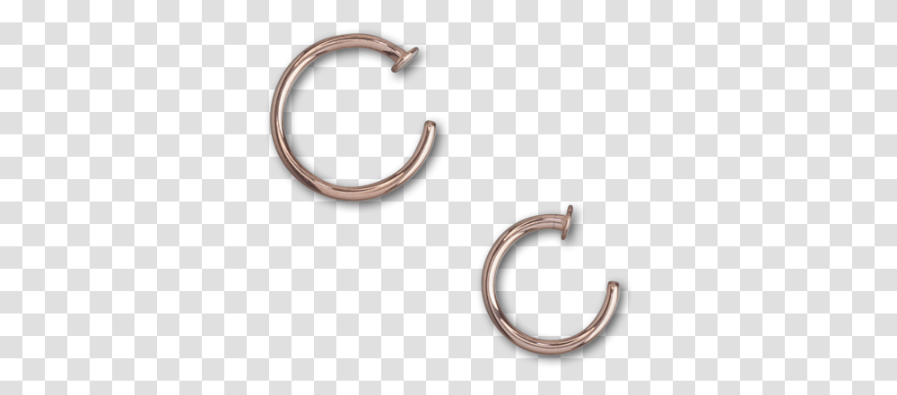 Pvd Rose Gold Steel Open Nose Ring Earrings, Cuff, Hook, Horseshoe Transparent Png