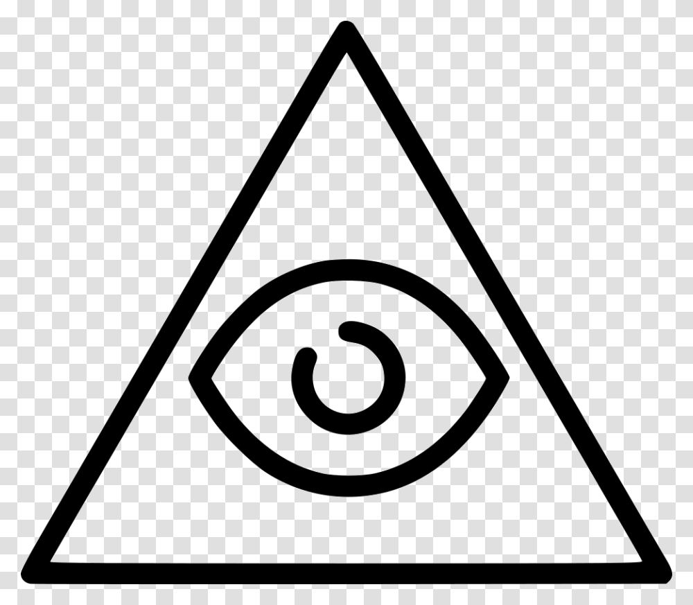 Pyramid All Seeing Eye Icon, Triangle, Sign, Road Sign Transparent Png