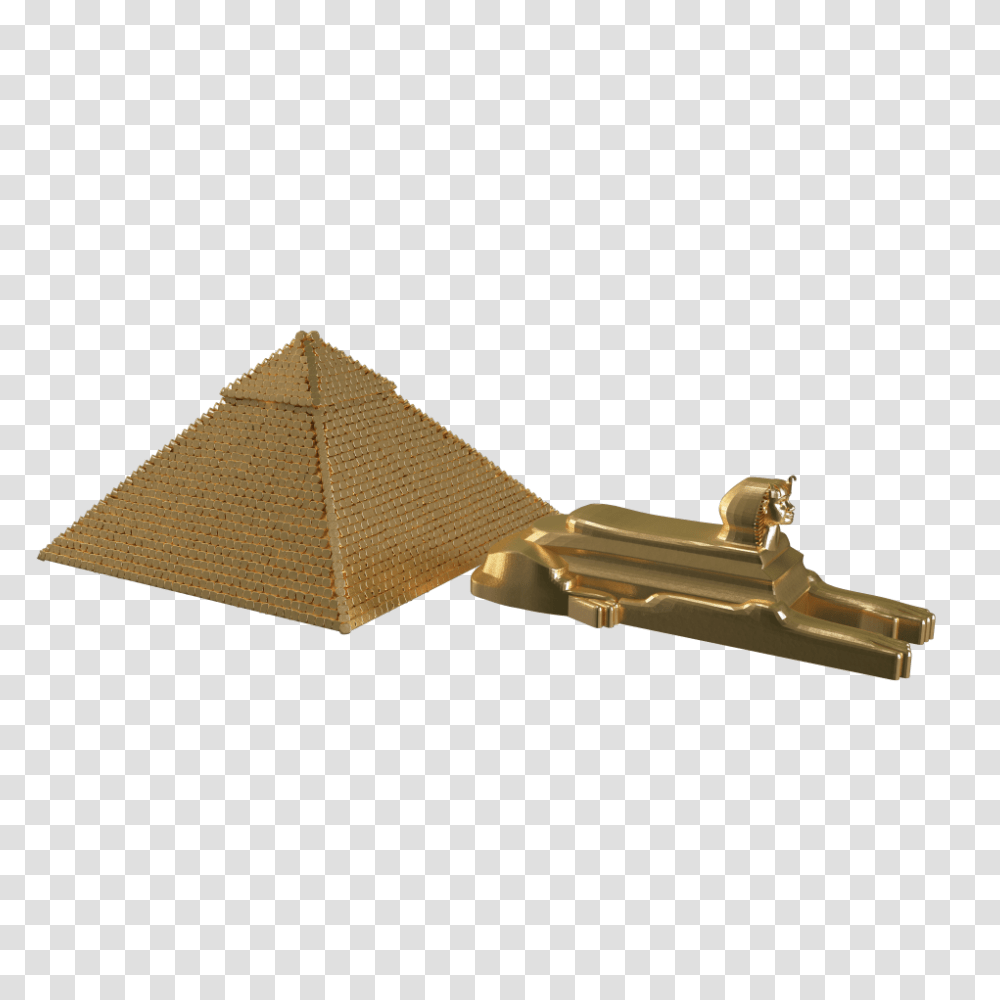 Pyramid And Sphinx Collectible, Architecture, Building, Bronze, Triangle Transparent Png