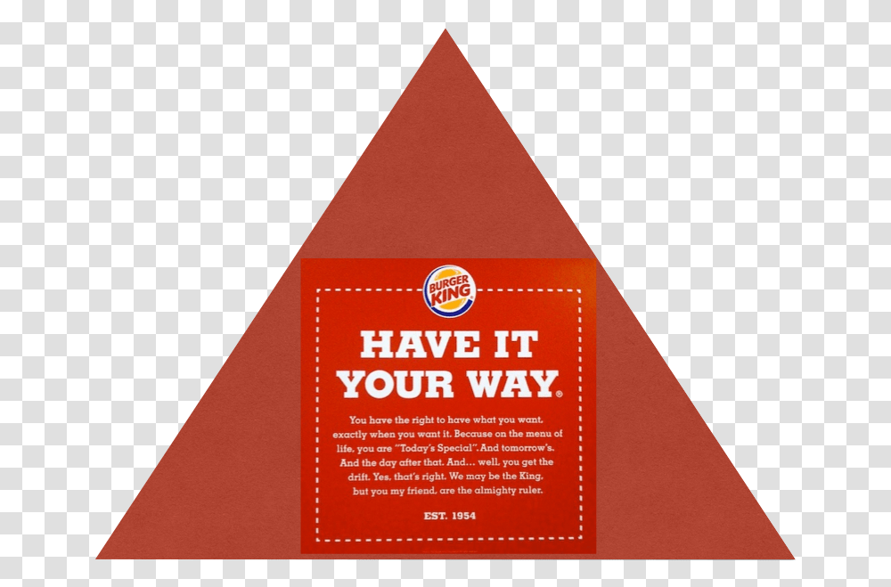 Pyramid Bis Burger King Have It Your, Advertisement, Poster, Flyer, Paper Transparent Png
