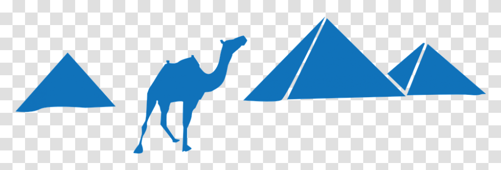 Pyramids Camel Blue Silhouette Structures Triangle, Animal, Tent, Mammal Transparent Png