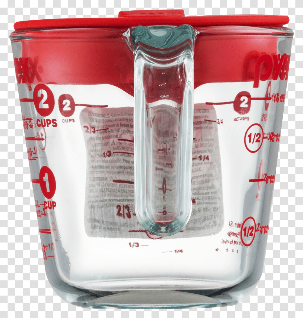 Pyrex Prepware 2 Cup Measuring Cup With Red Plastic Coca Cola, Mixer, Appliance, Jar Transparent Png