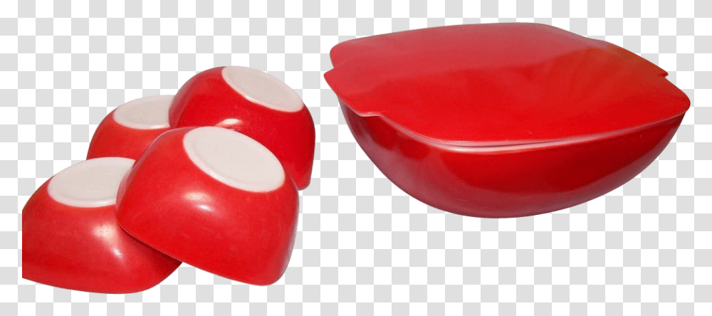 Pyrex Red Square Bowl With Lid Amp 4 Dessert Bowls Set Plastic, Mouth, Lip, Petal, Flower Transparent Png