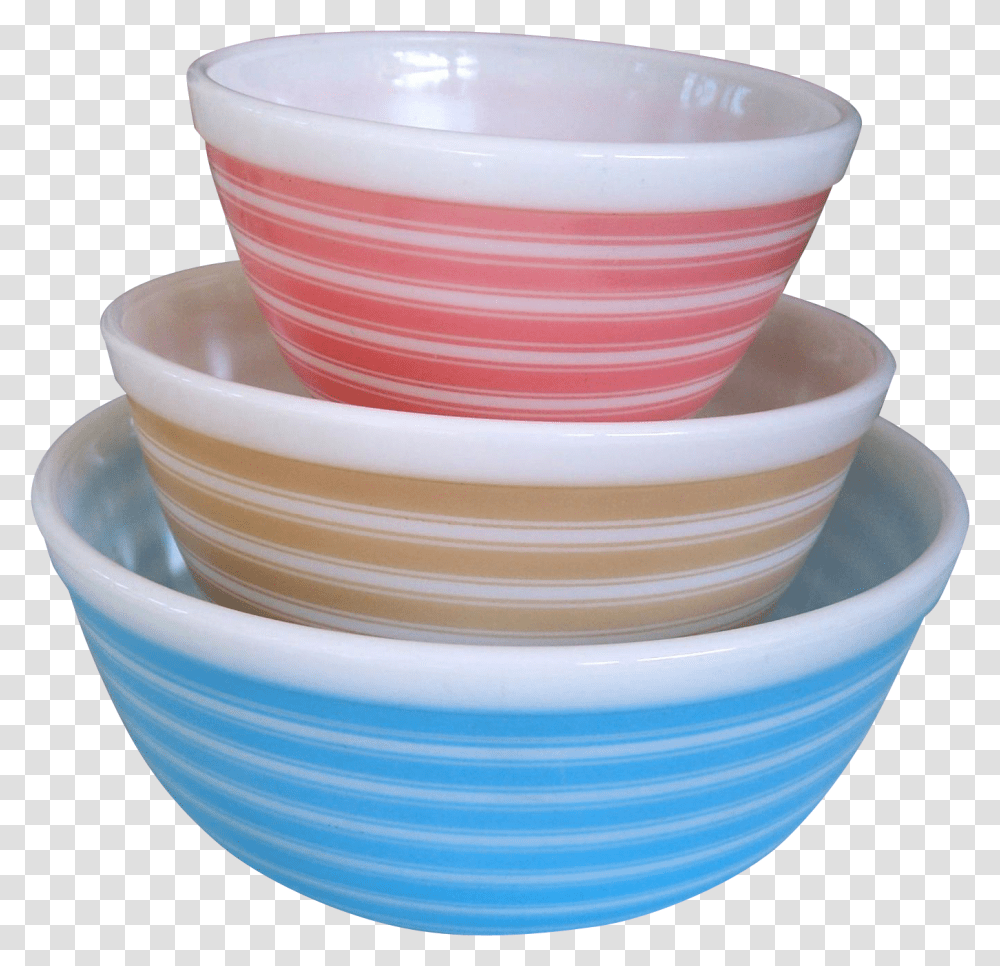 Pyrex Set Of 3 Rainbow Striped Nesting Bowls, Mixing Bowl, Wedding Cake, Dessert, Food Transparent Png