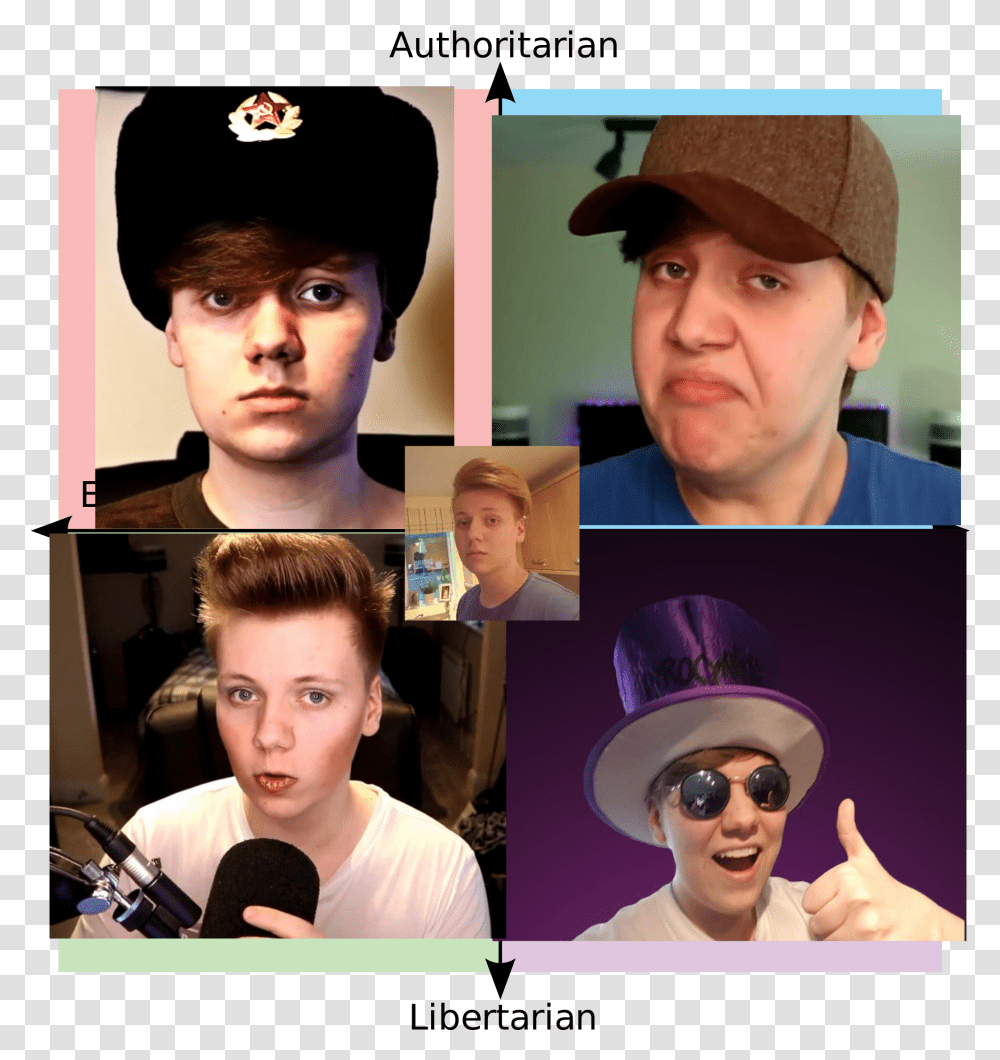 Pyrocynical Wearing 7 Hats, Person, Sunglasses, Collage Transparent Png