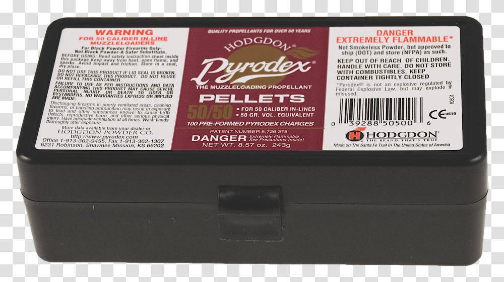 Pyrodex 50 Cal 30 Grain Pellets, Label, Machine, Box Transparent Png