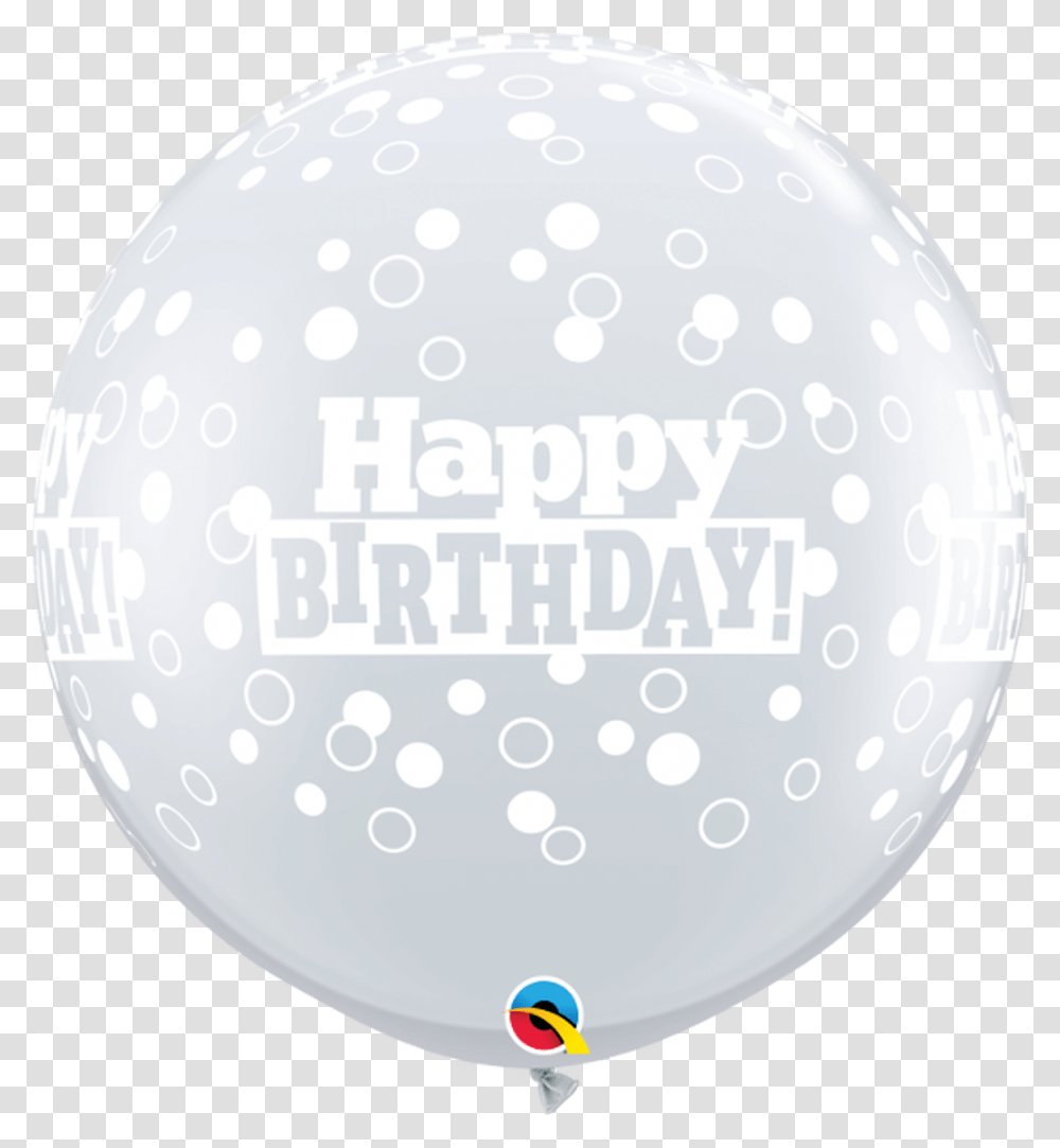 Q Clear With White Happy Birthday Confetti Print 2 Baloni 70, Ball, Sphere, Golf Ball, Sport Transparent Png