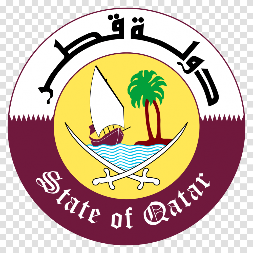 Qatar Bandera Y Escudo, Label, Logo Transparent Png
