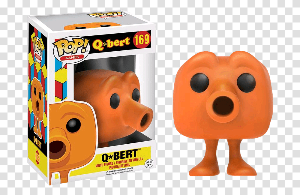 Qbert Q Bert Funko Pop, Toy, Head, Piggy Bank, Pac Man Transparent Png