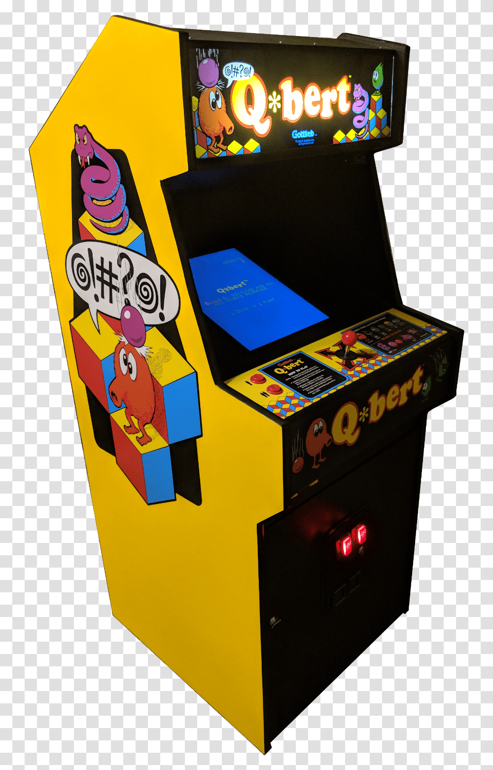 Qbertcab Qbert Machine, Arcade Game Machine, Pac Man Transparent Png