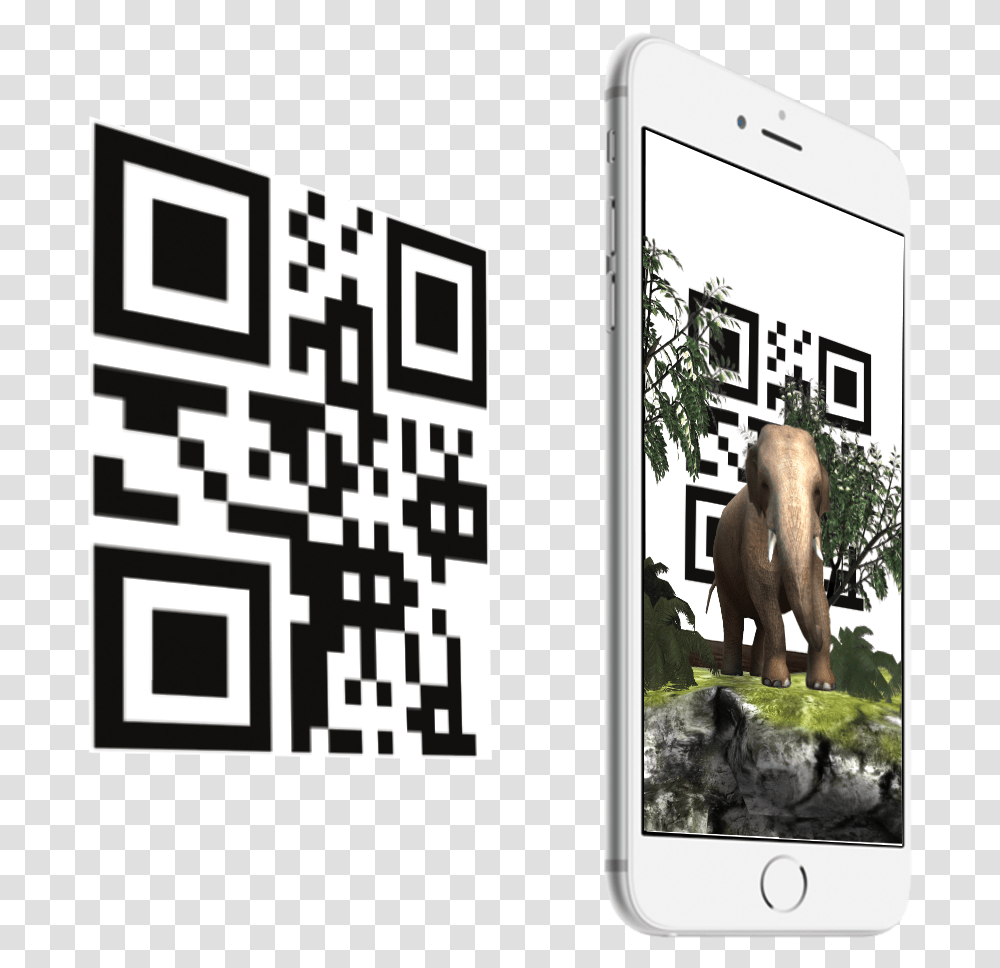 Qr Code, Elephant, Wildlife, Mammal, Animal Transparent Png