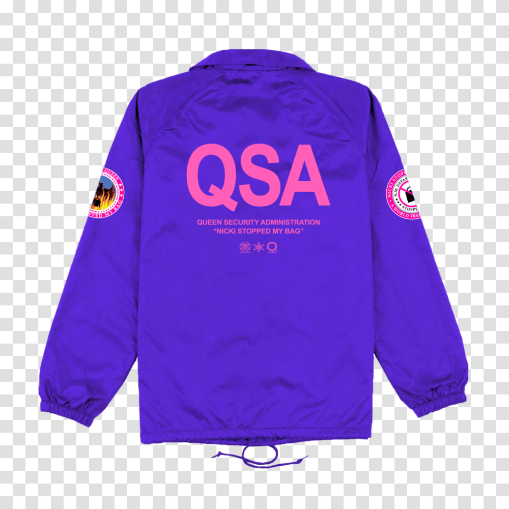 Qsa Purple Coaches Jacket Nicki Minaj Official Shop, Sleeve, Apparel, Long Sleeve Transparent Png