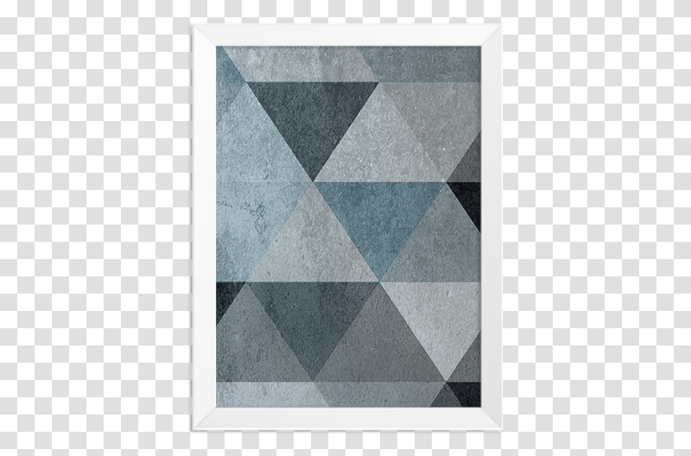 Quadro Triangulo Tons De Azul Moldura Branca Lisa 30x20cm Sv Triangle, Rug, Flooring, Modern Art Transparent Png