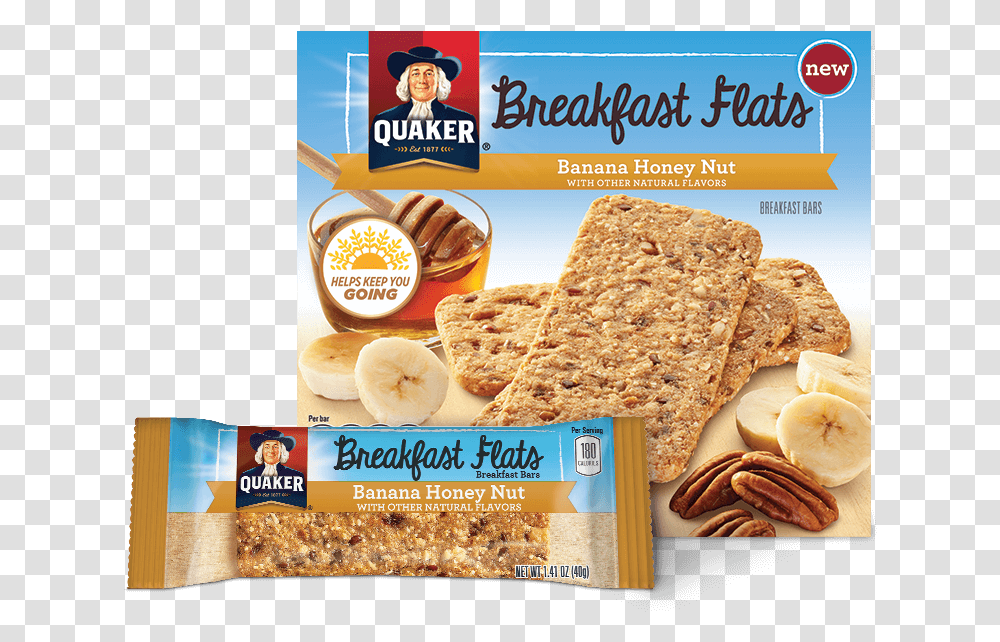 Quaker Breakfast Flats, Food, Cracker, Bread, Snack Transparent Png