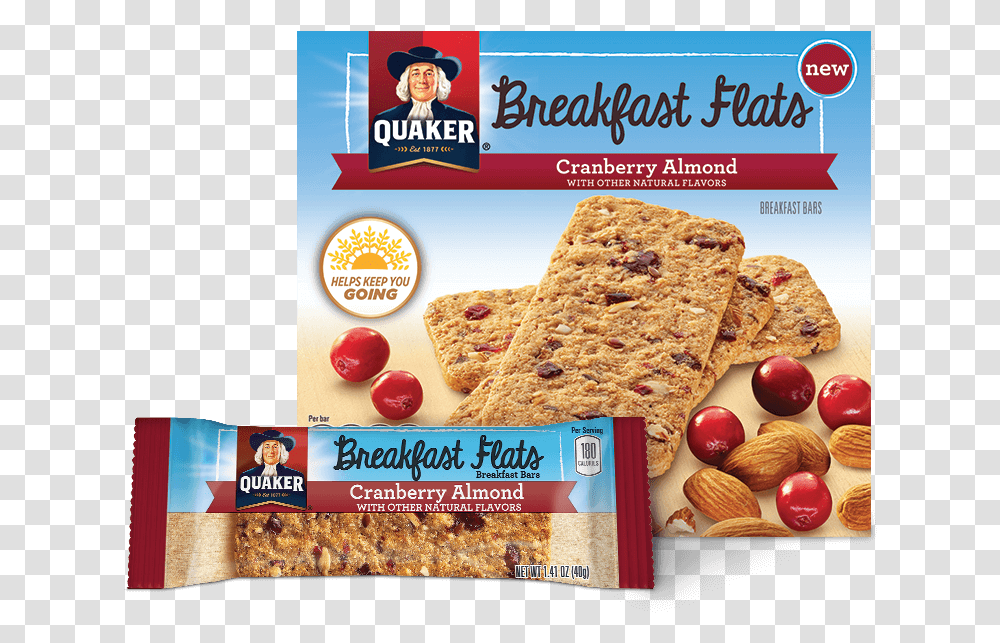 Quaker Breakfast Squares Nutrition Information, Food, Cracker, Bread, Snack Transparent Png