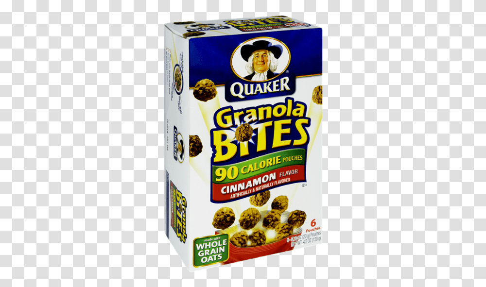 Quaker Granola Bites Cinnamon, Snack, Food, Person, Human Transparent Png