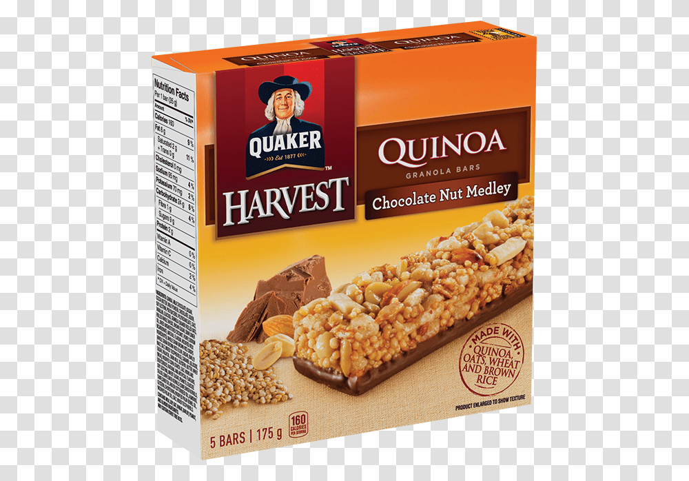 Quaker Harvest Quinoa Chocolate Nut Medley Granola Quaker Harvest Granola Bars, Plant, Vegetable, Food, Sweets Transparent Png