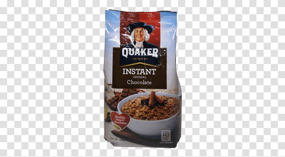 Quaker Instant Oatmeal Chocolate, Food, Sweets, Person, Advertisement Transparent Png