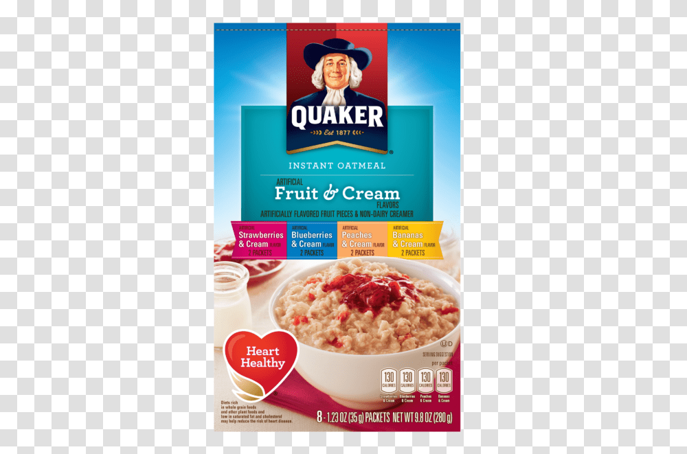 Quaker Instant Oatmeal Strawberries And Cream Oatmeal, Hat, Apparel, Person Transparent Png