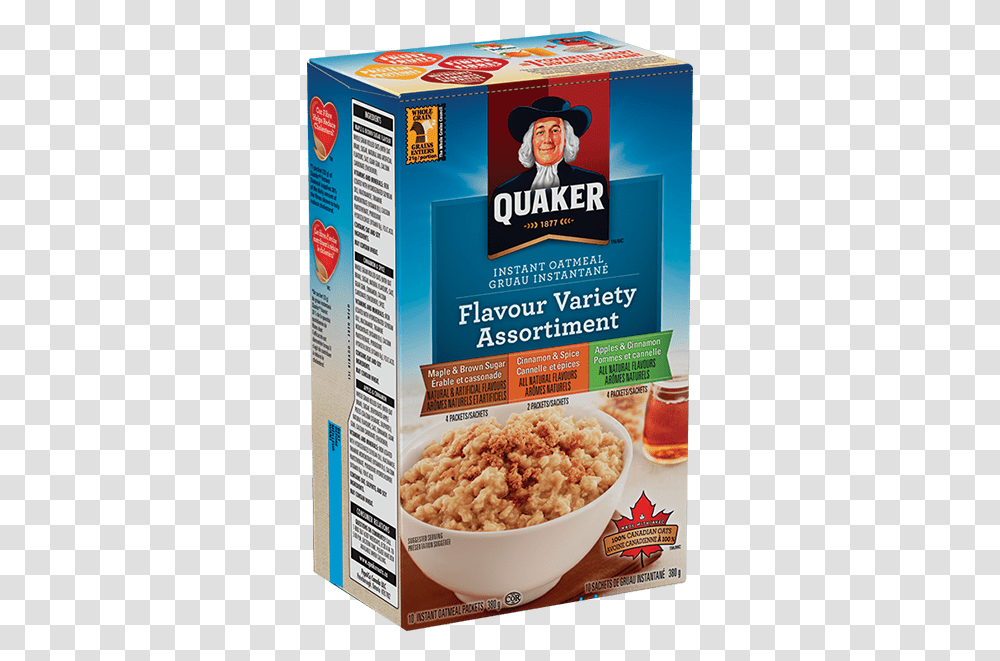 Quaker Oats Hot Cereals In Canada Quaker Instant Oatmeal Apples Cinnamon, Breakfast, Food, Menu, Text Transparent Png