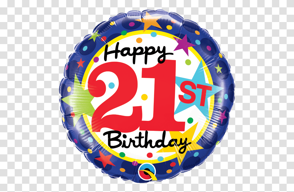 Qualatex 18 Inches 21st Birthday Star Foil Balloon Clipart Happy 21st Birthday, Word, Number Transparent Png