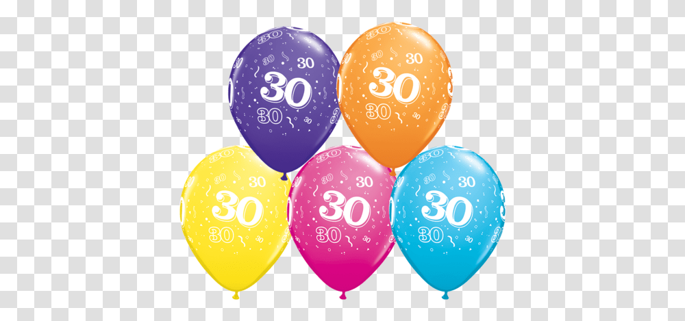 Qualatex 30th Birthday Assorted Colour Latex Balloon Balloons Transparent Png