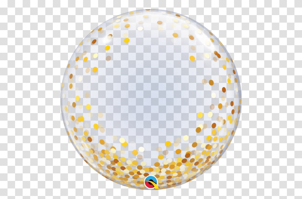 Qualatex Deco Bubble Gold Confetti, Sphere, Ball, Balloon, Paper Transparent Png