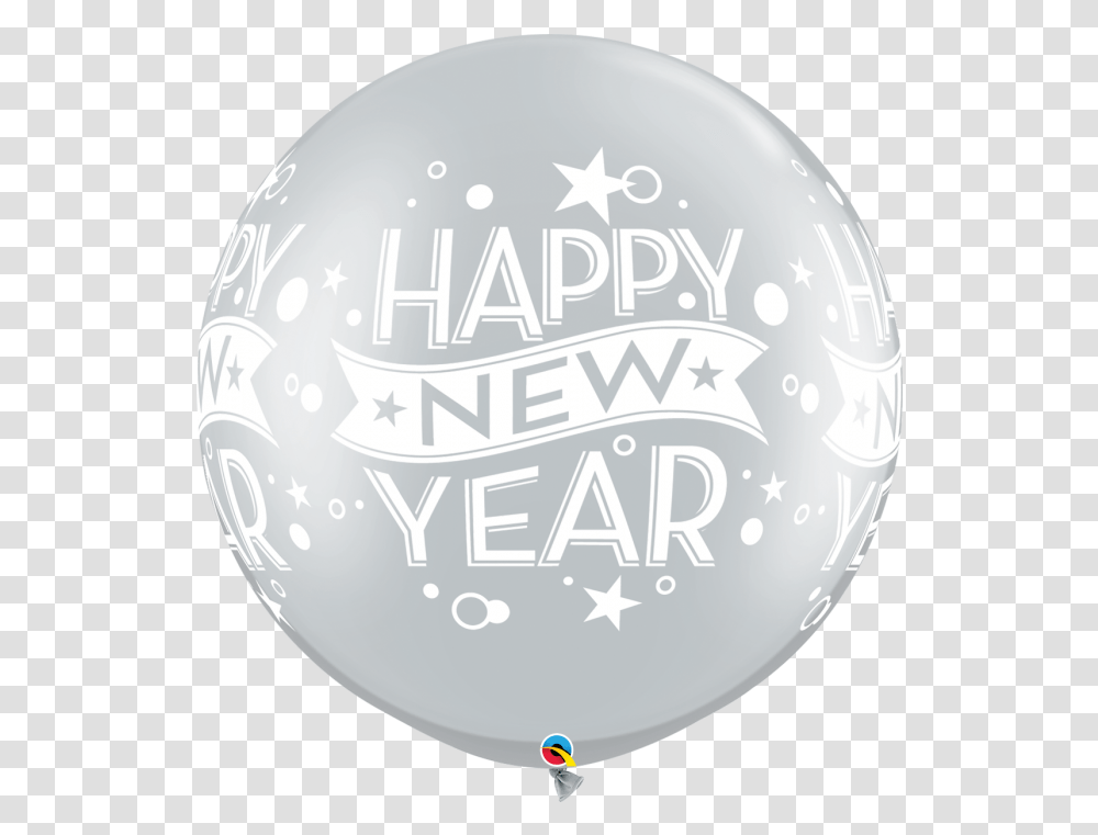 Qualatex Happy New Year Confetti Dots Silver 30 Inch Latex Balloons 2 Pack Circle, Sphere, Word, Helmet, Sport Transparent Png