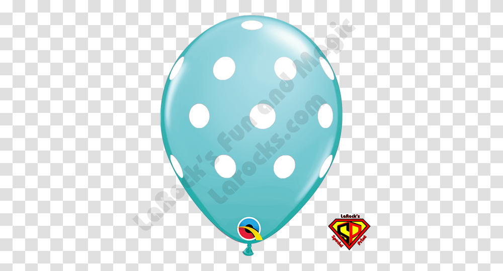 Qualatex Inch Round Big Polka Dot Caribbean Blue White Dots, Balloon Transparent Png
