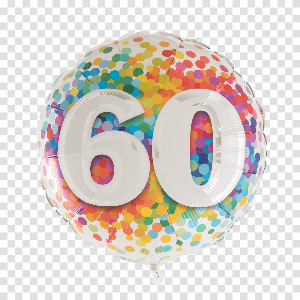 Qualatex Rainbow Confetti Age 8080th Birthday 18 Inch 100 Balloon, Icing, Cream, Cake, Dessert Transparent Png