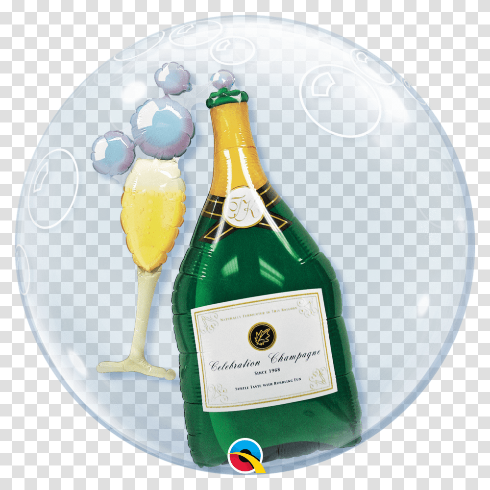 Qualatexdouble Bubble Champagne, Bottle, Alcohol, Beverage, Drink Transparent Png