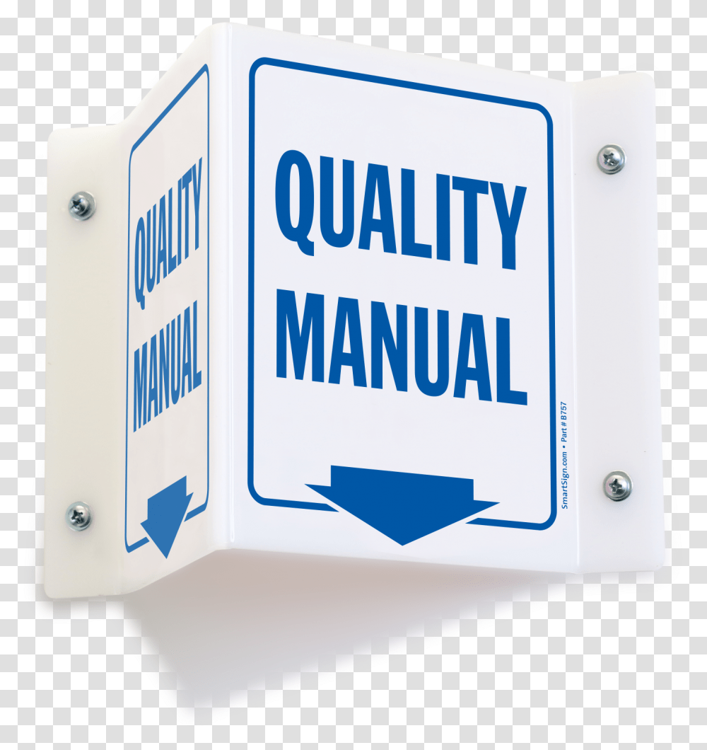 Quality Manual With Down Arrow Sign 2sided Projecting Hand Sanitizer Sign Arrow, Text, Word Transparent Png