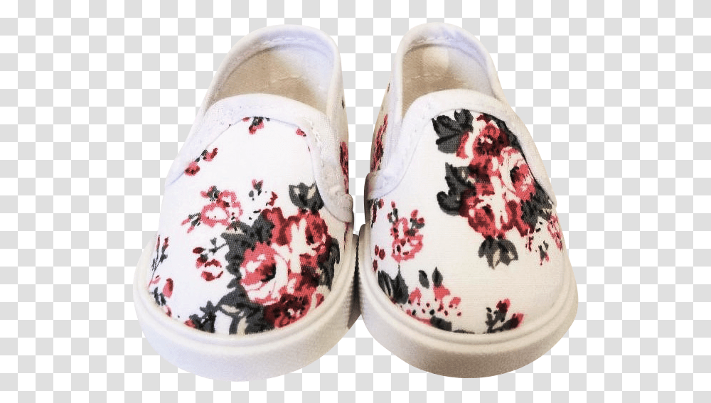 Quality White Canvas Floral Slip On Sneakers Shoes, Apparel, Footwear, Ice Cream Transparent Png