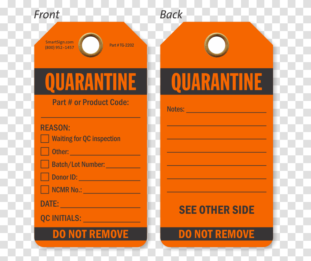 Quarantine Do Not Remove Qa Approved Tag Qa Tag, Label, Paper, Advertisement Transparent Png