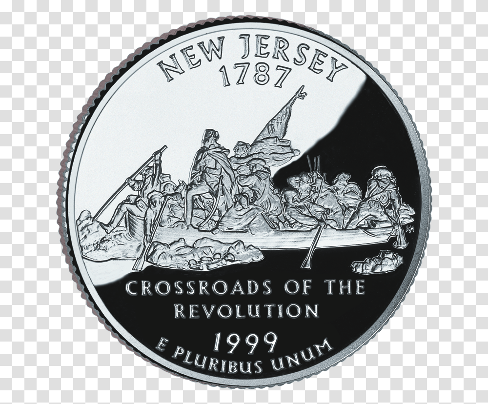 Quarter Dollar 1999 New Jersey, Money, Coin, Nickel Transparent Png